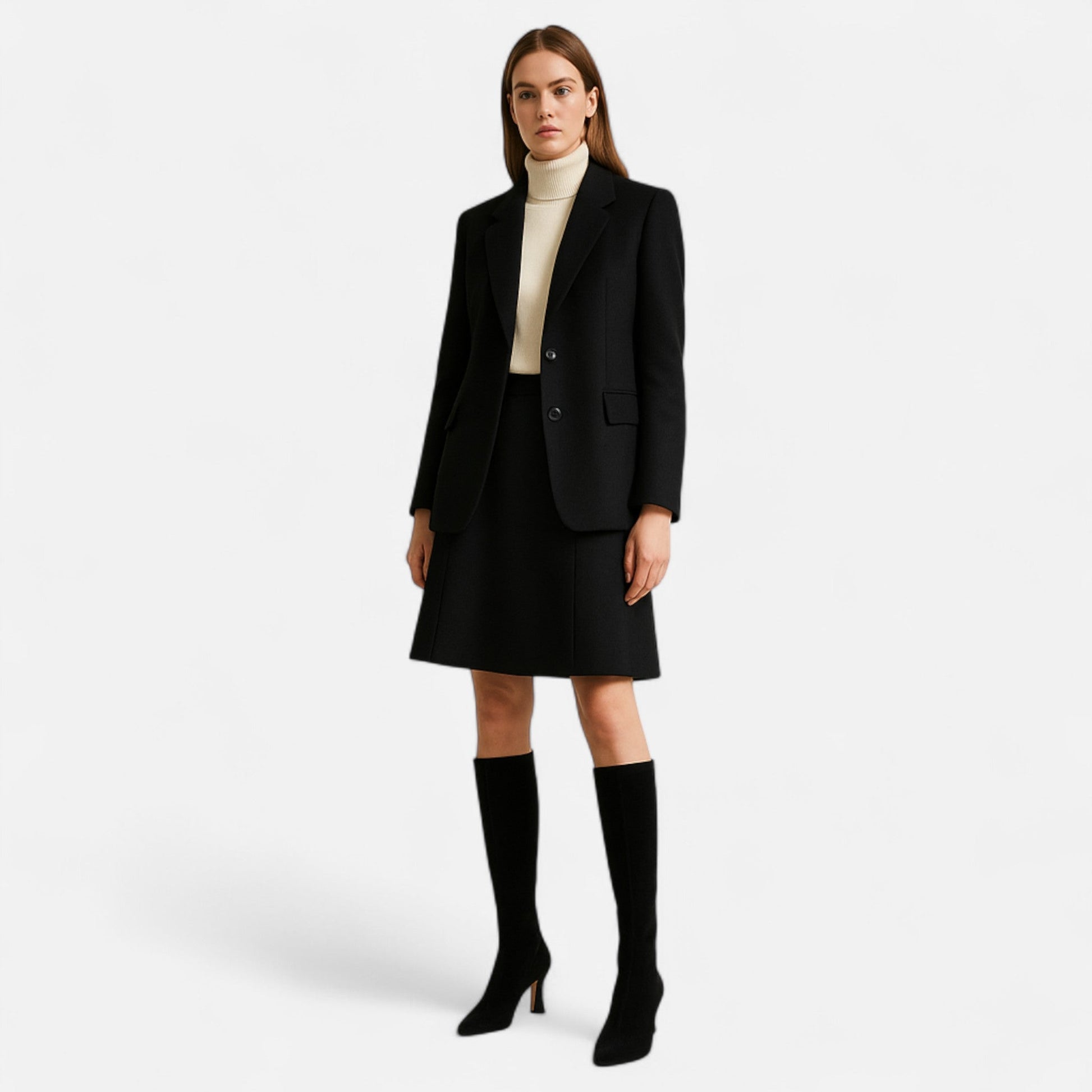 SUENTA Damen Overknee-Stiefel Leder-Optik – Absatz & Oberschenkelhoch