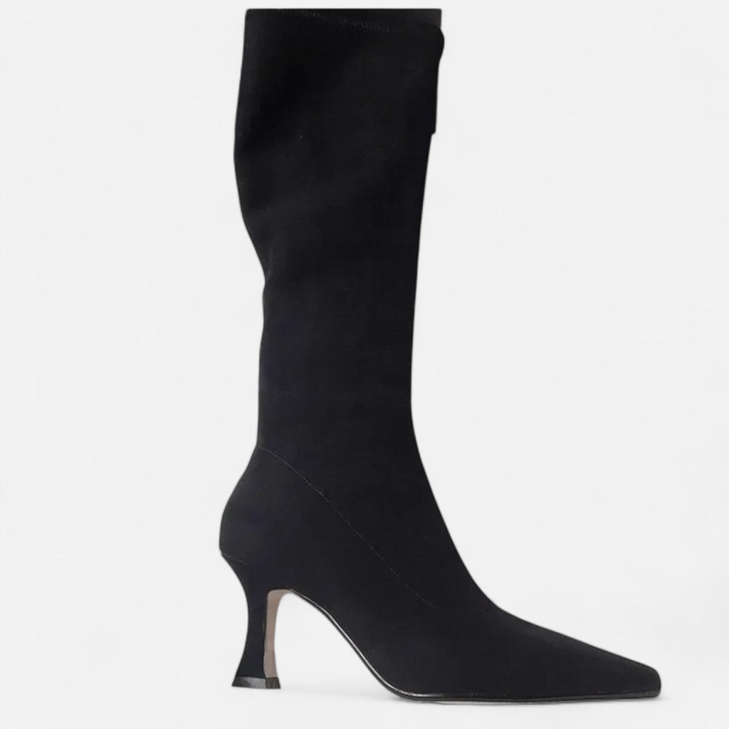 SUENTA Damen Overknee-Stiefel Leder-Optik – Absatz & Oberschenkelhoch