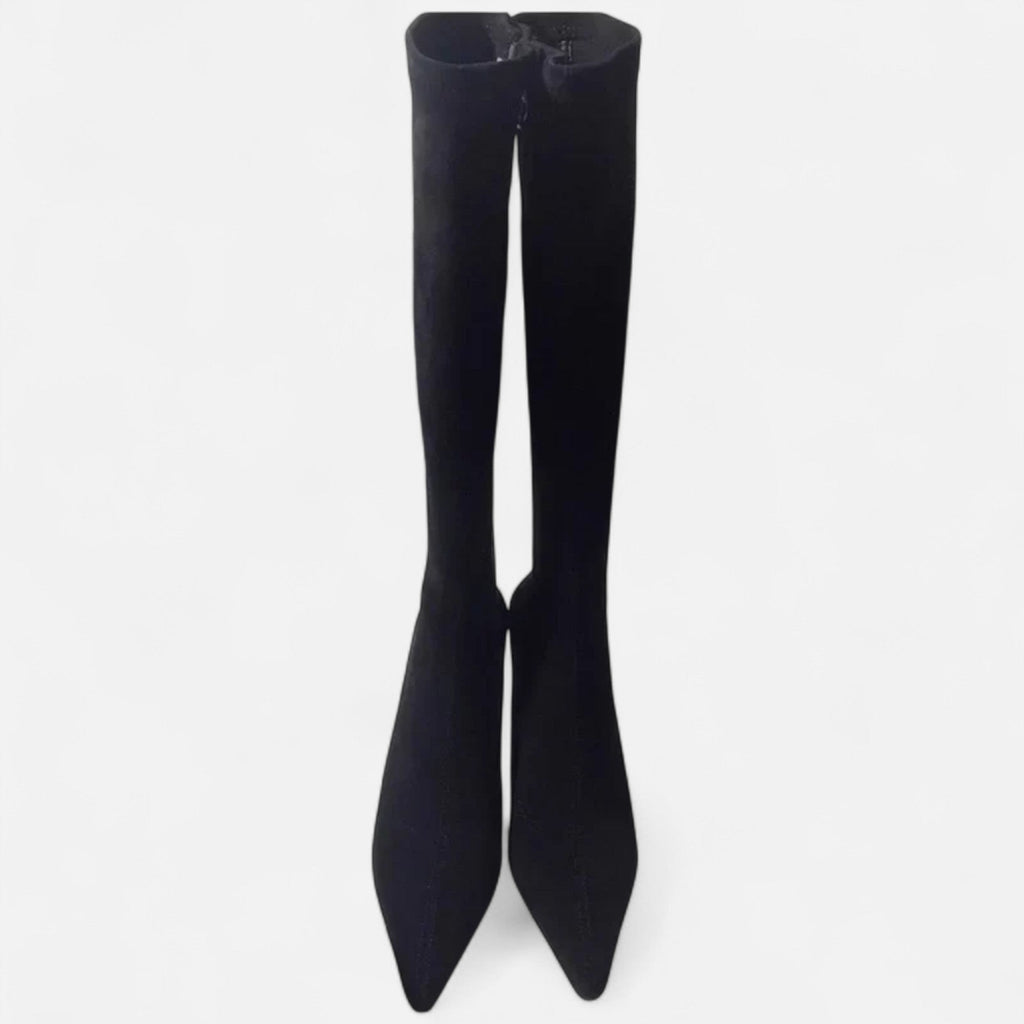 SUENTA Damen Overknee-Stiefel Leder-Optik – Absatz & Oberschenkelhoch