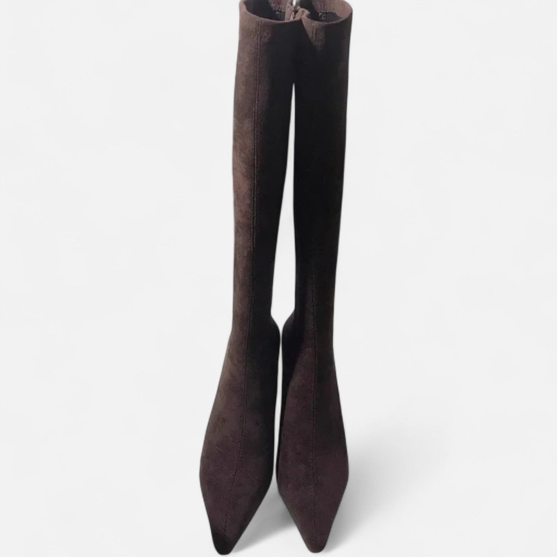 SUENTA Damen Overknee-Stiefel Leder-Optik – Absatz & Oberschenkelhoch