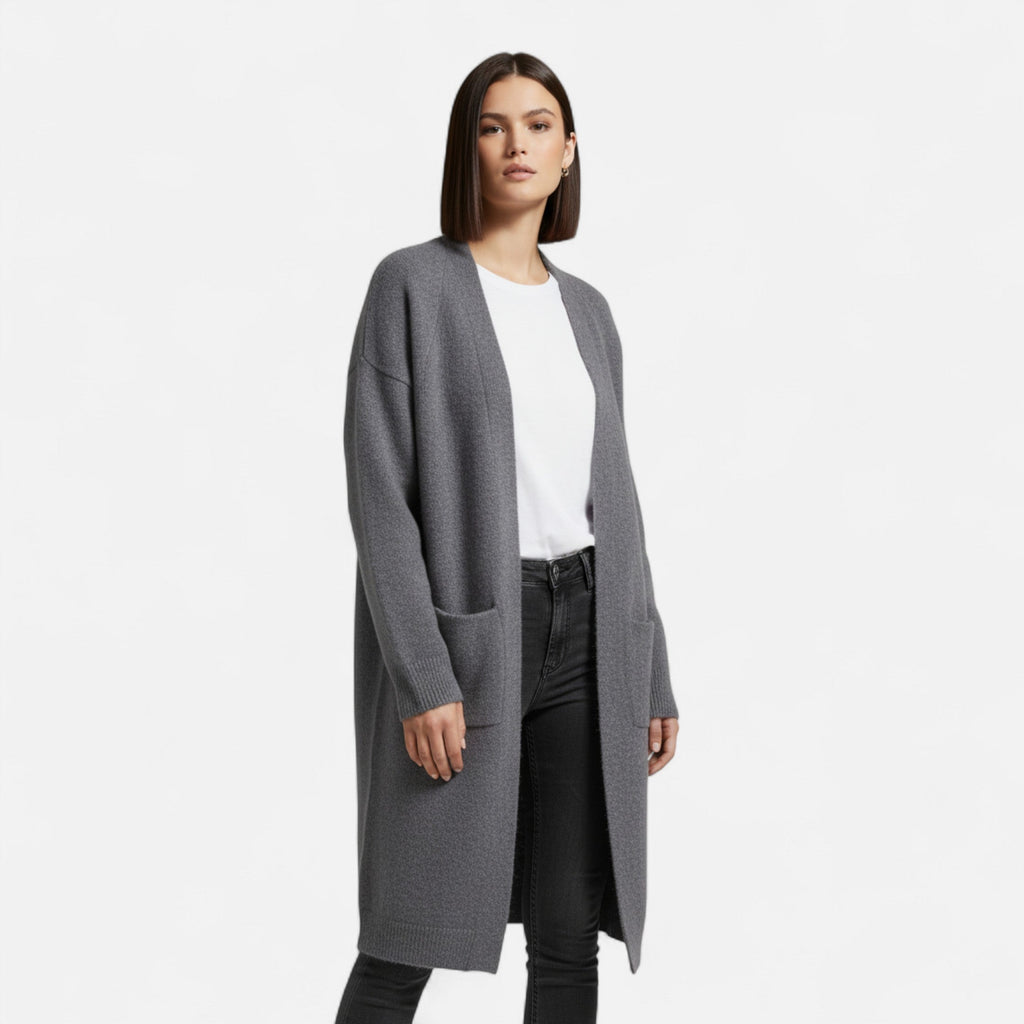 SUENTA Damen Strickjacke Dicke Strickqualität – V-Ausschnitt & Lagenlook