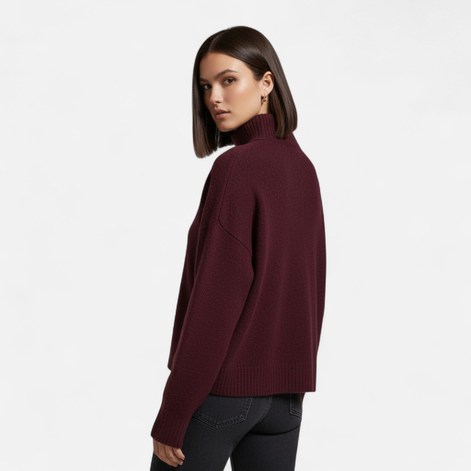 SUENTA Damen Vintage-Rollkragenpullover – Weiche Strickstruktur & Winterwärme