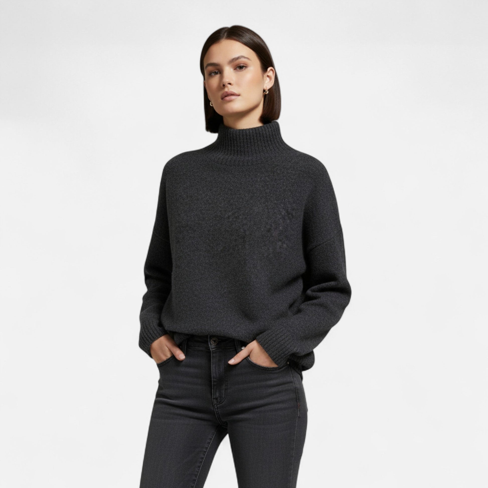 SUENTA Damen Vintage-Rollkragenpullover – Weiche Strickstruktur & Winterwärme
