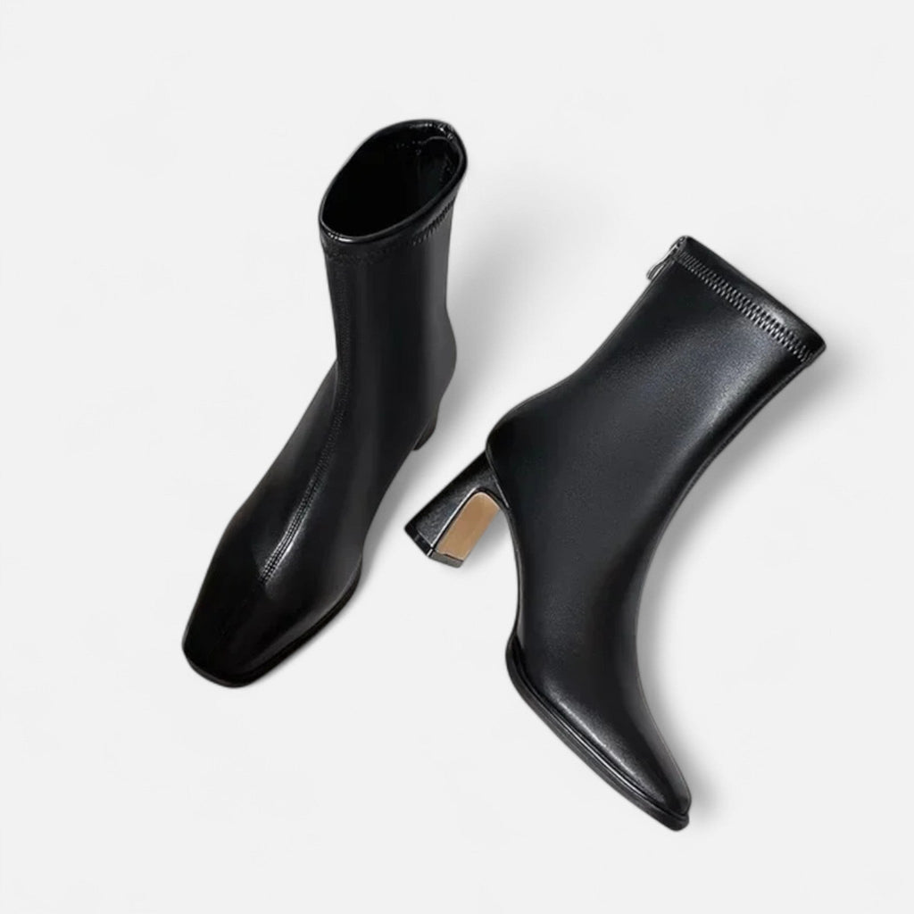 SUENTA Damen Vintage-Stiefeletten – Eckige Spitze & Zeitloses Leder