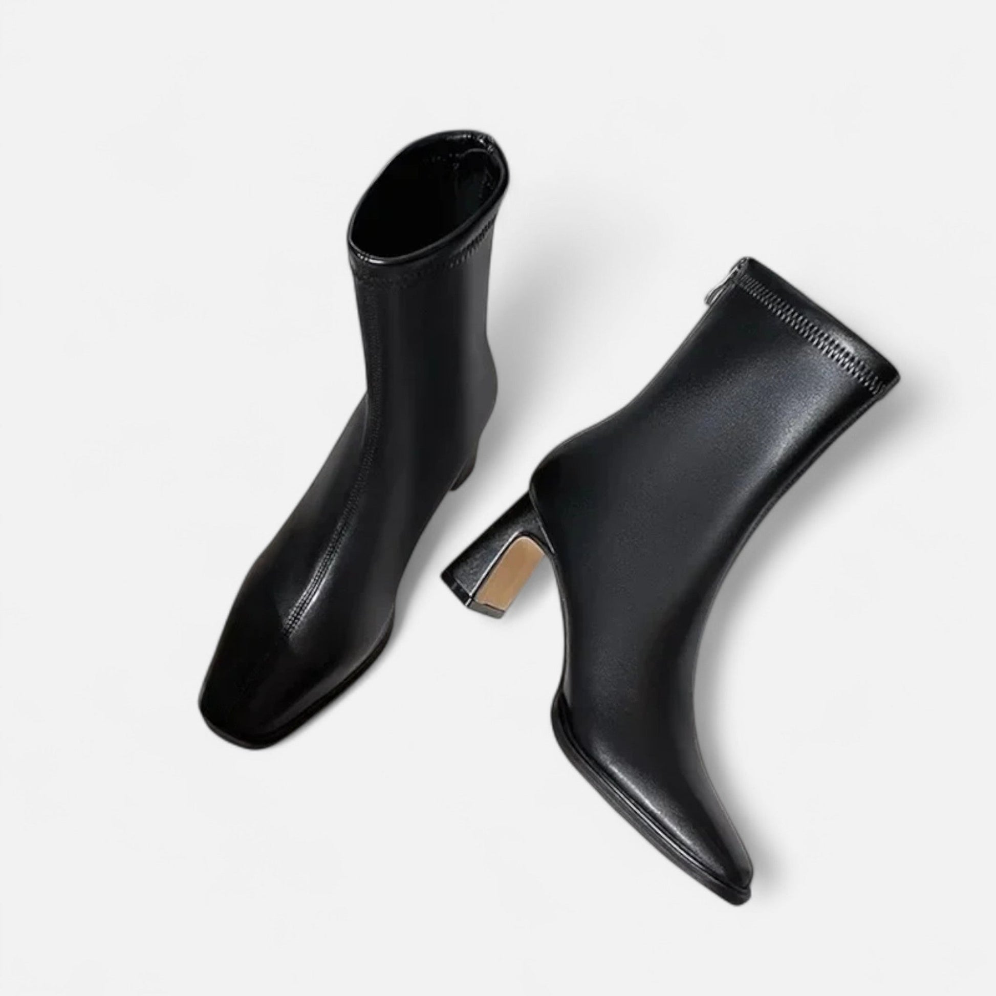 SUENTA Damen Vintage-Stiefeletten – Eckige Spitze & Zeitloses Leder
