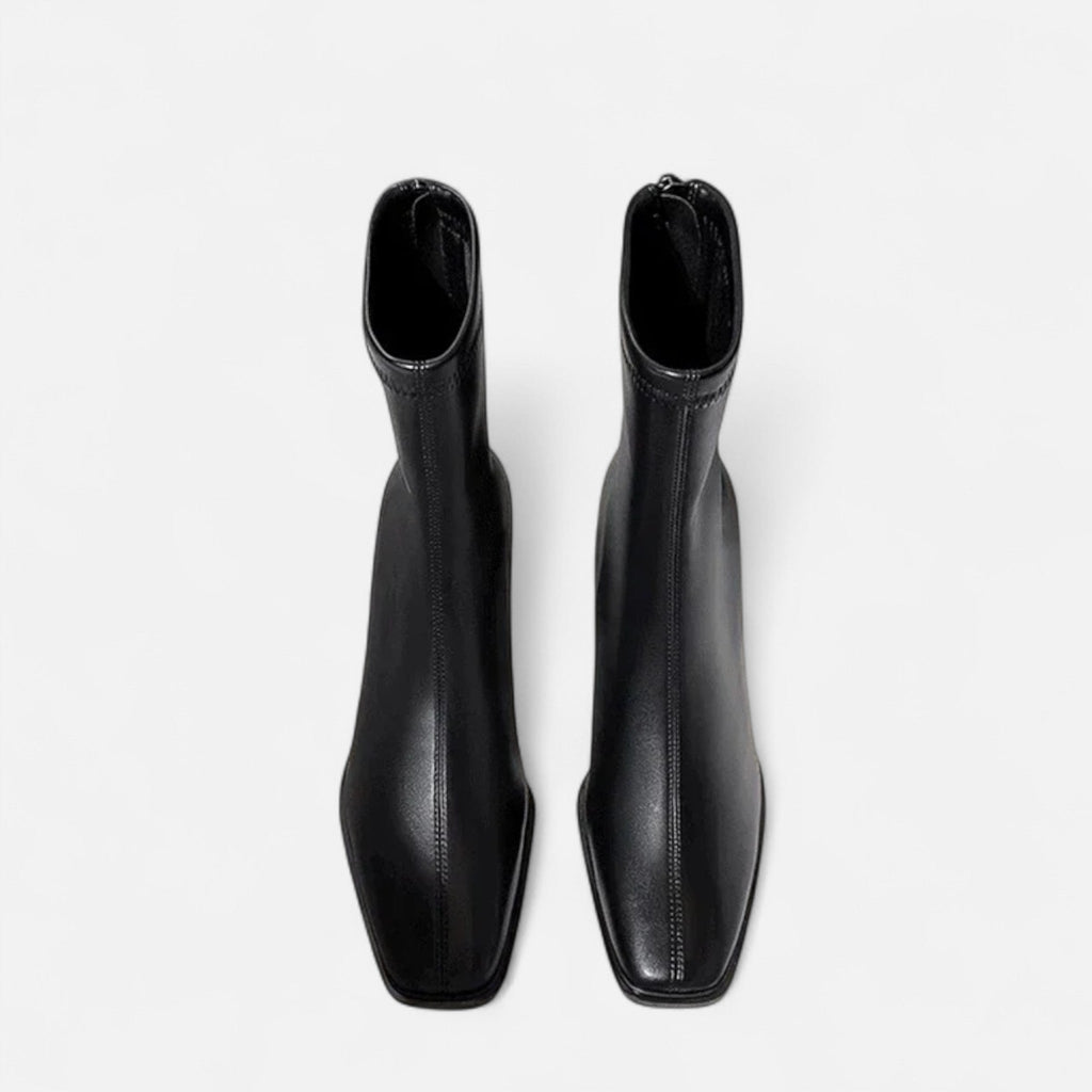 SUENTA Damen Vintage-Stiefeletten – Eckige Spitze & Zeitloses Leder