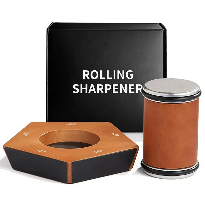 SUENTA Manueller Diamant-Rollmesserschärfer Natürlichen Holzelementen (400# und 1000#)