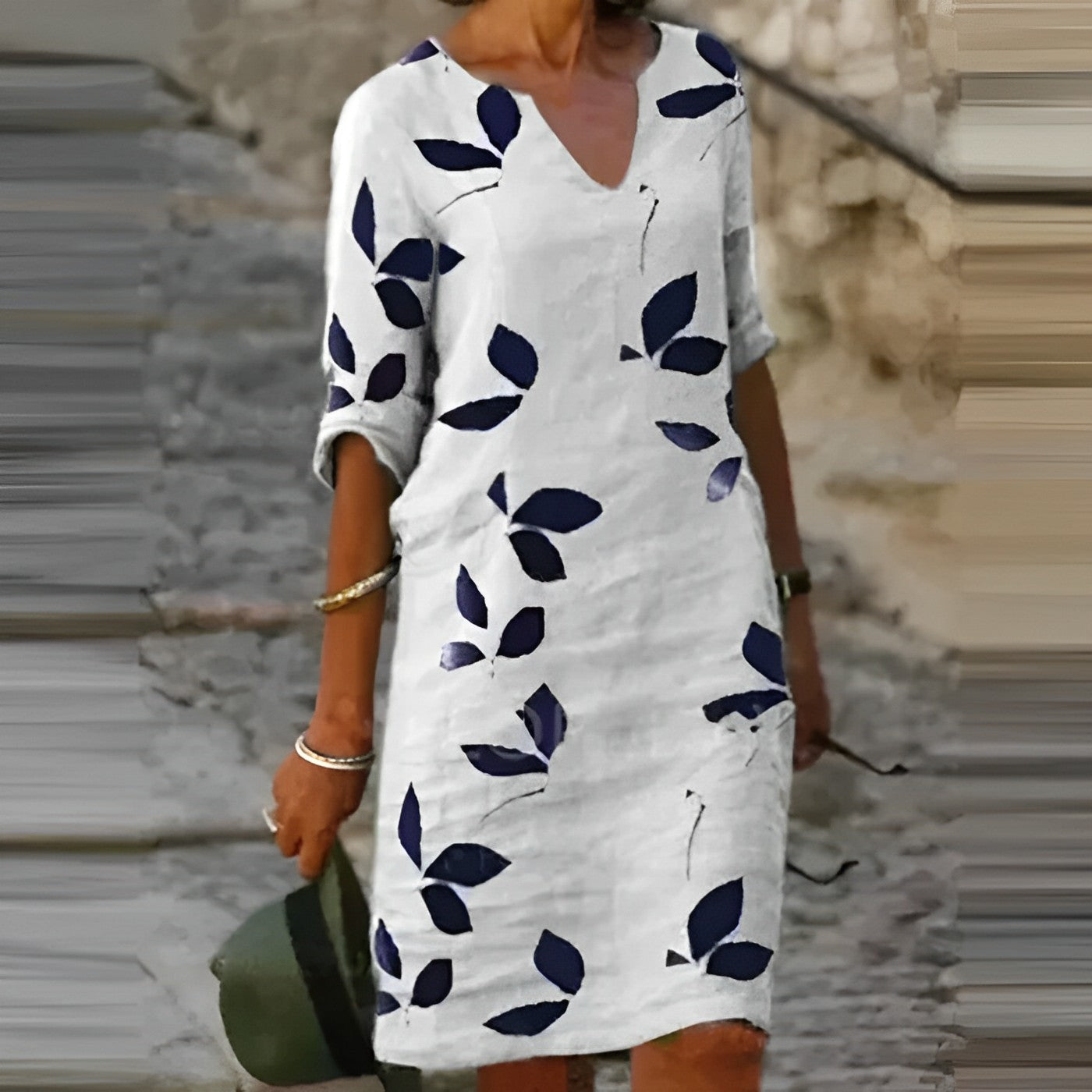SUENTA Damen Vintage-Sommerkleid Mit Kurzen Ärmeln Und V-Ausschnitt Mini Weiß