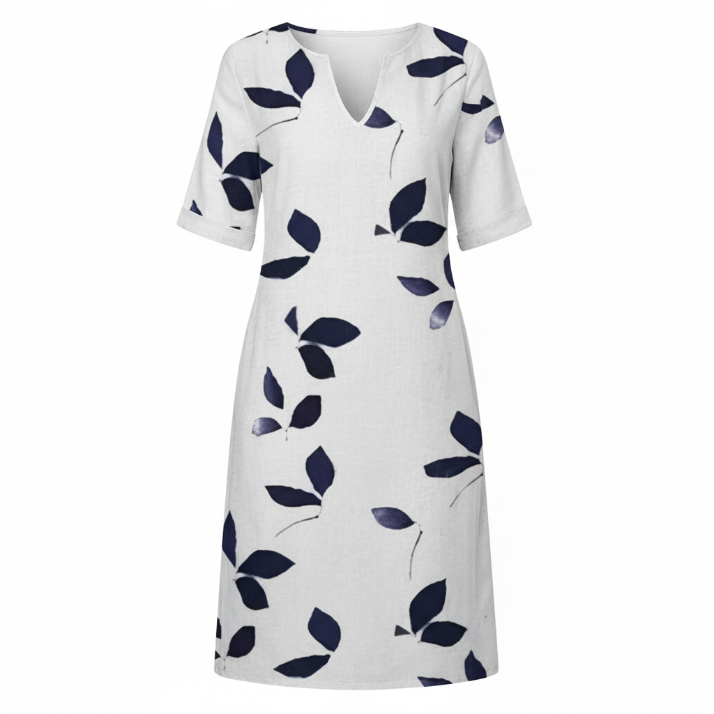 SUENTA Velvet | Damen Mini-Sommerkleid – Vintage-Stil, V-Ausschnitt & Kurze Ärmel