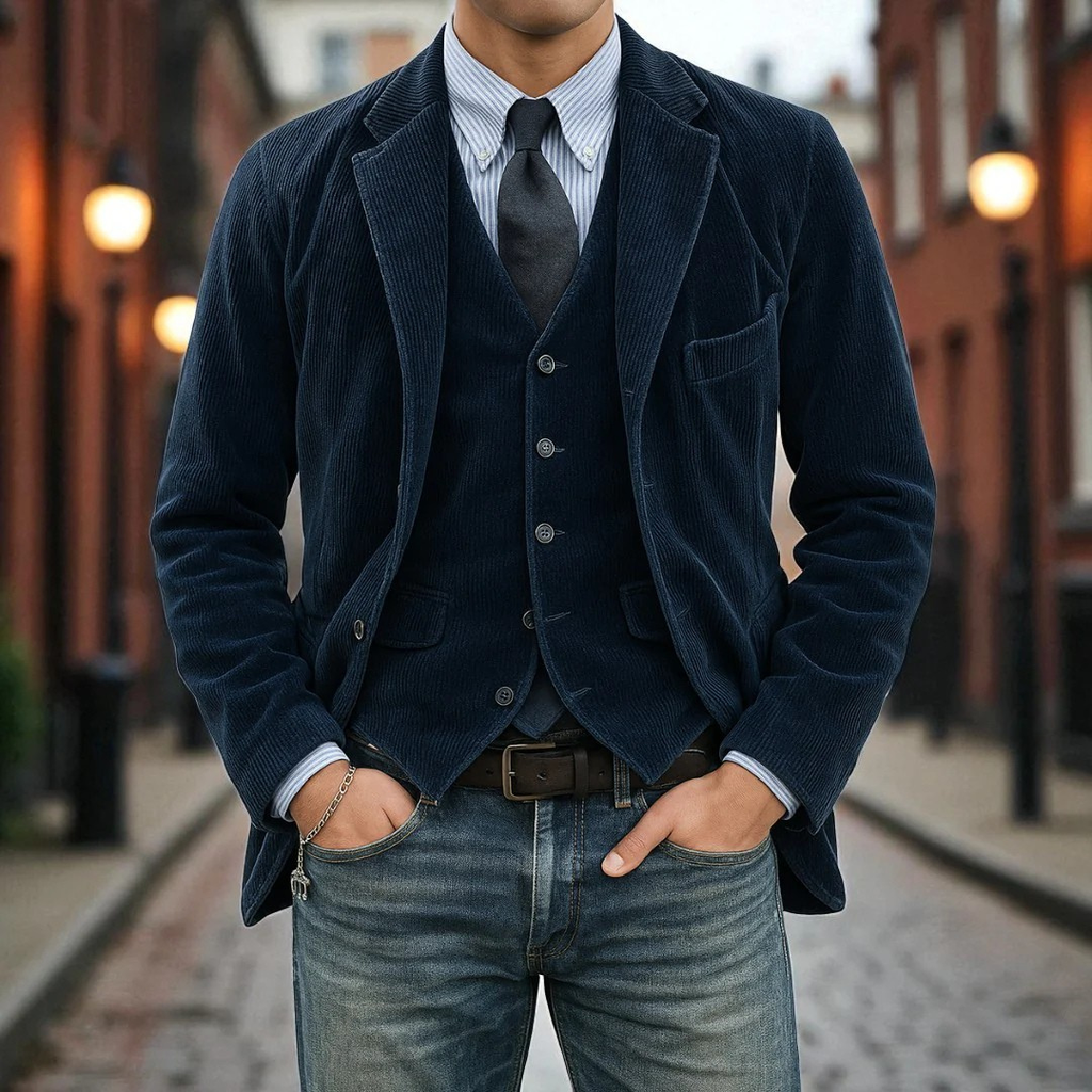 SUENTA Vespera Herren-Anzug 2-teilig – Jackett & Weste für Business & Event