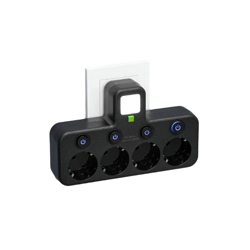 SUENTA Mehrfachsteckdose 3 Bis 4 Steckplätze USB Typ C 2500 W Schwarz