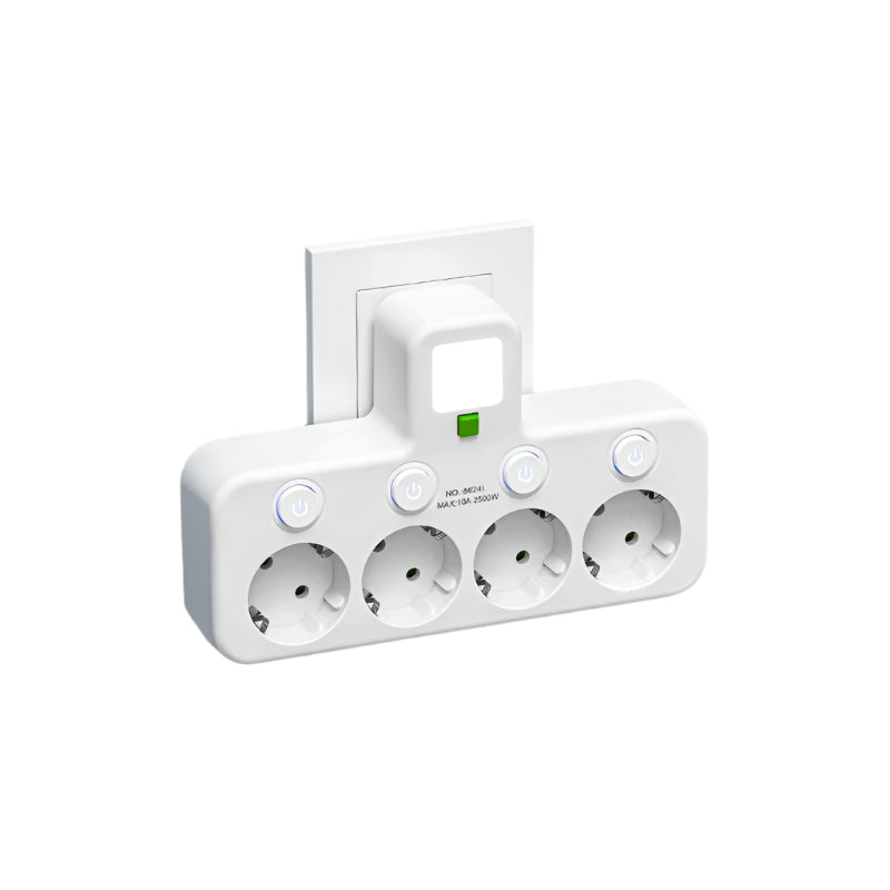 SUENTA Mehrfachsteckdose 3 Bis 4 Steckplätze USB Typ C 2500 W Weiß