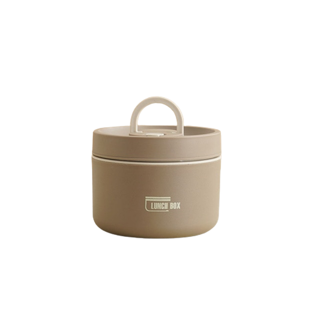 SUENTA Mehrschichtige Isolierte Lunchbox Kostenlose Tragetasche Braun Groß