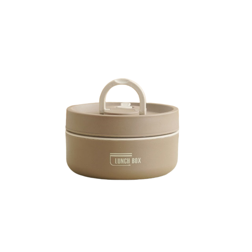 SUENTA Mehrschichtige Isolierte Lunchbox mit GRATIS Tragetasche - ThermoBox Braun Klein