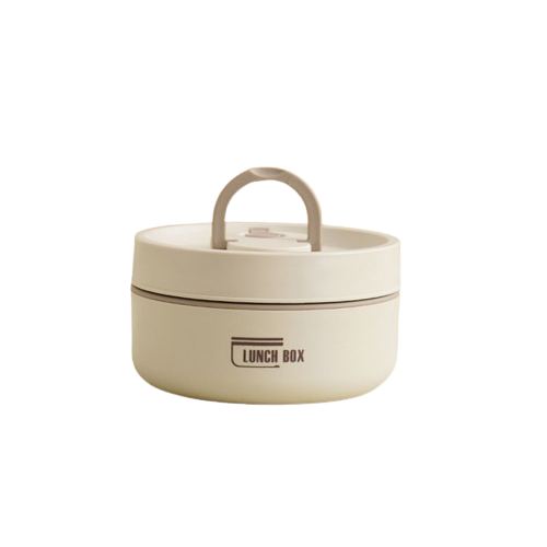 SUENTA Mehrschichtige Isolierte Lunchbox mit GRATIS Tragetasche - ThermoBox Weiß Klein