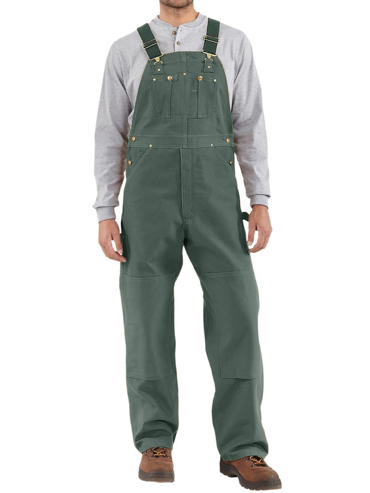 SUENTA Herren Enten-Latzhose Canvas Verstellbare Stretch-Träger - Overall Grün