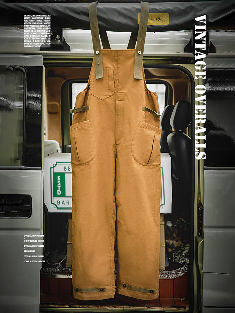 SUENTA Herren Lockere Stretch-Overall Mit Einzigartige Tasche