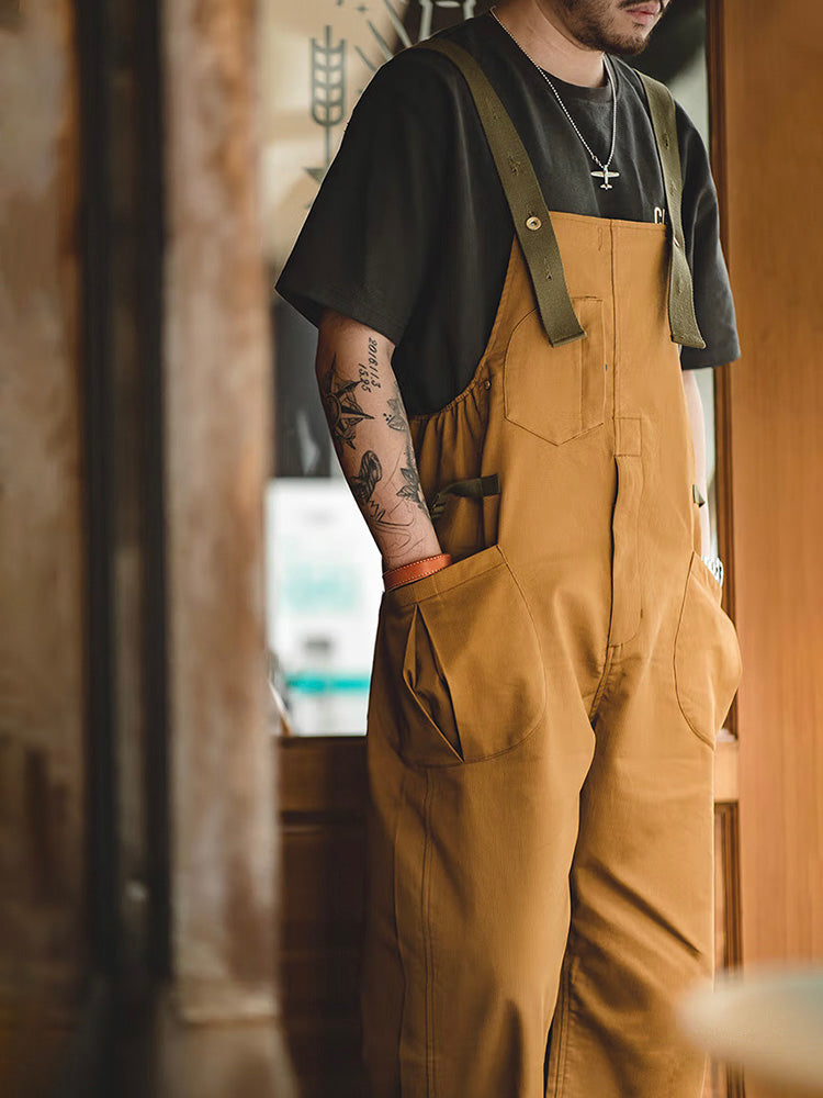 SUENTA Herren Lockere Stretch-Overall Mit Einzigartige Tasche