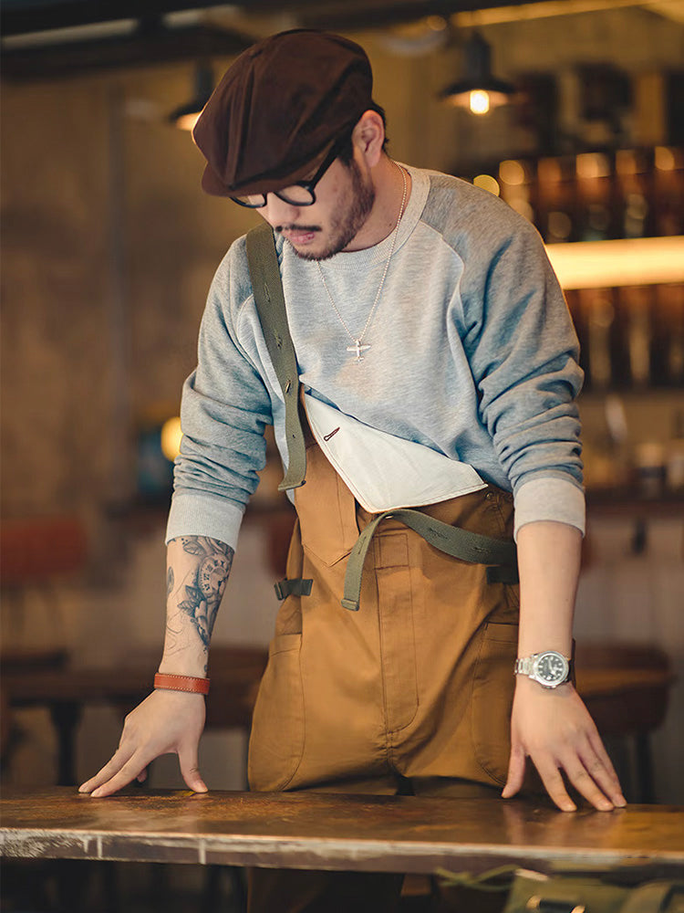 SUENTA Herren Lockere Stretch-Overall Mit Einzigartige Tasche