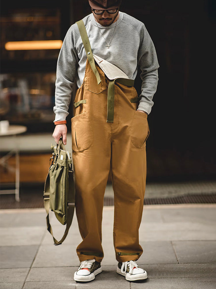 SUENTA Herren Lockere Stretch-Overall Mit Einzigartige Tasche