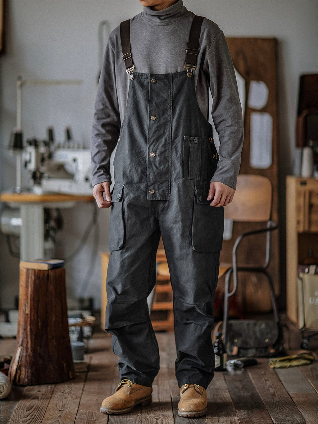 SUENTA Herren Latzhose Aus Canvas Langlebigkeit Und Funktionalität - Overall