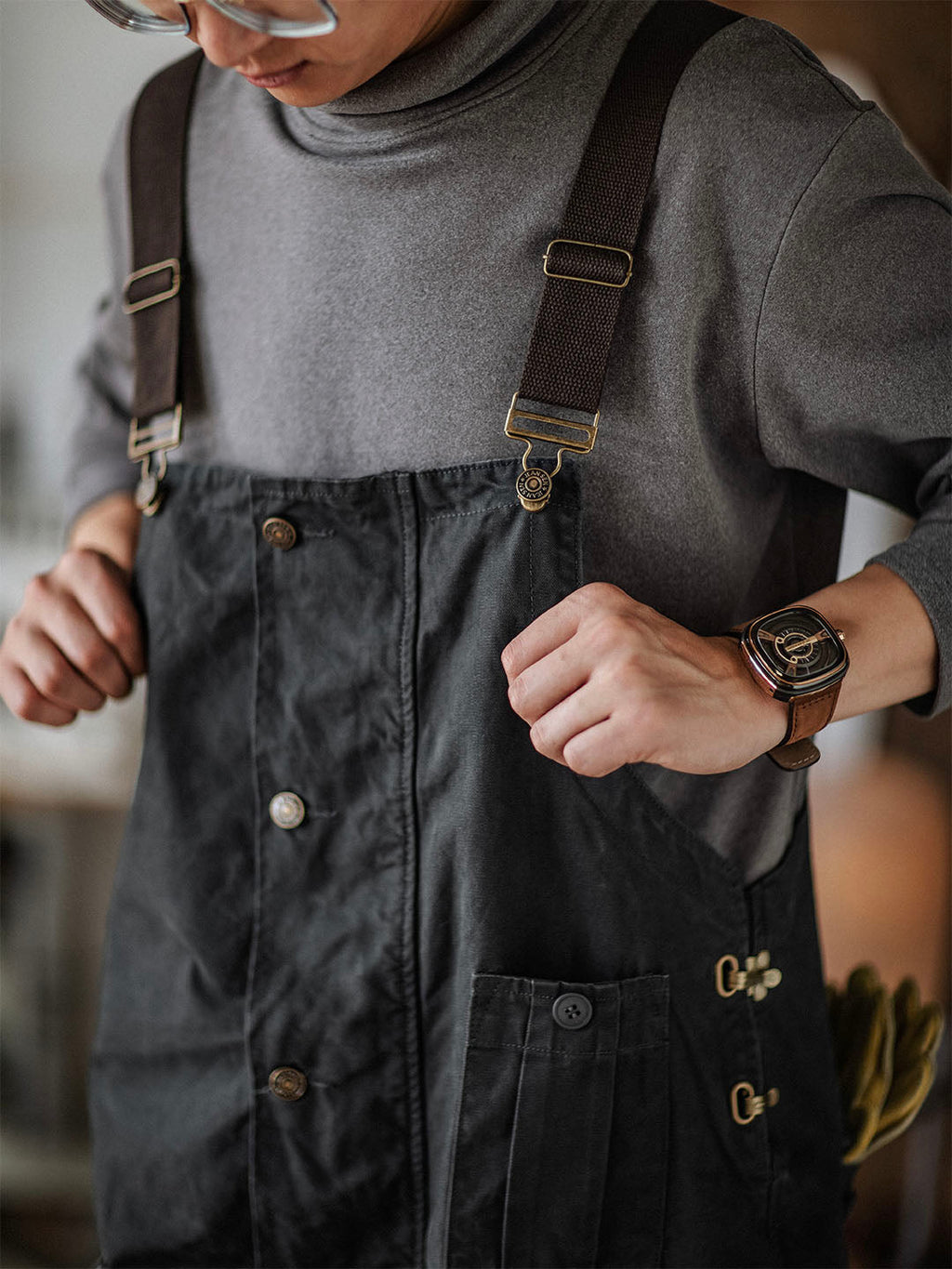 SUENTA Herren Latzhose Aus Canvas Langlebigkeit Und Funktionalität - Overall