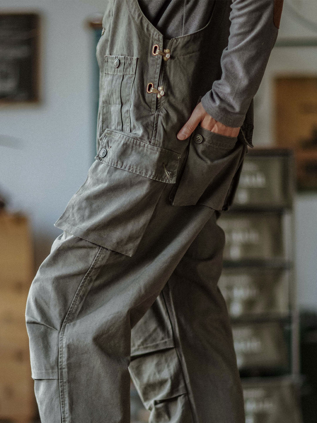 SUENTA Herren Latzhose Aus Canvas Langlebigkeit Und Funktionalität - Overall