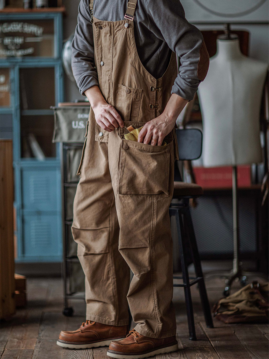 SUENTA Herren Latzhose Aus Canvas Langlebigkeit Und Funktionalität - Overall