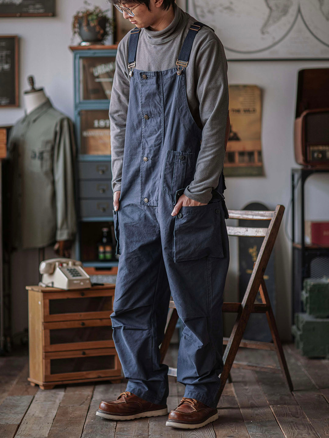SUENTA Herren Latzhose Aus Canvas Langlebigkeit Und Funktionalität - Overall