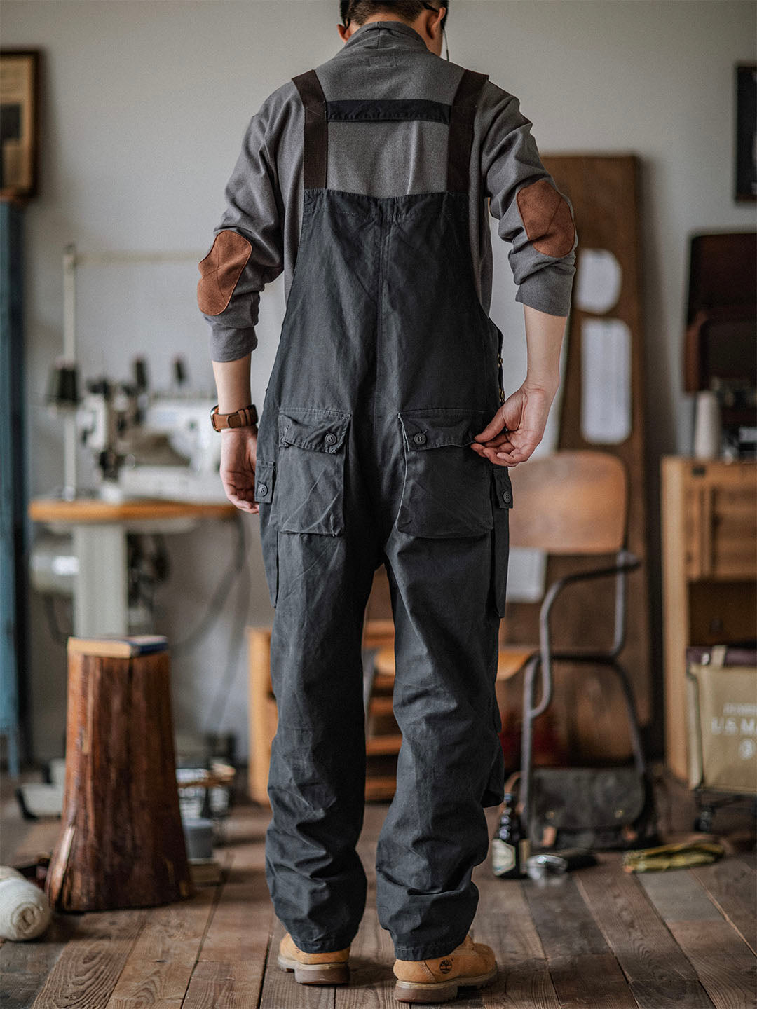 SUENTA Herren Latzhose Aus Canvas Langlebigkeit Und Funktionalität - Overall