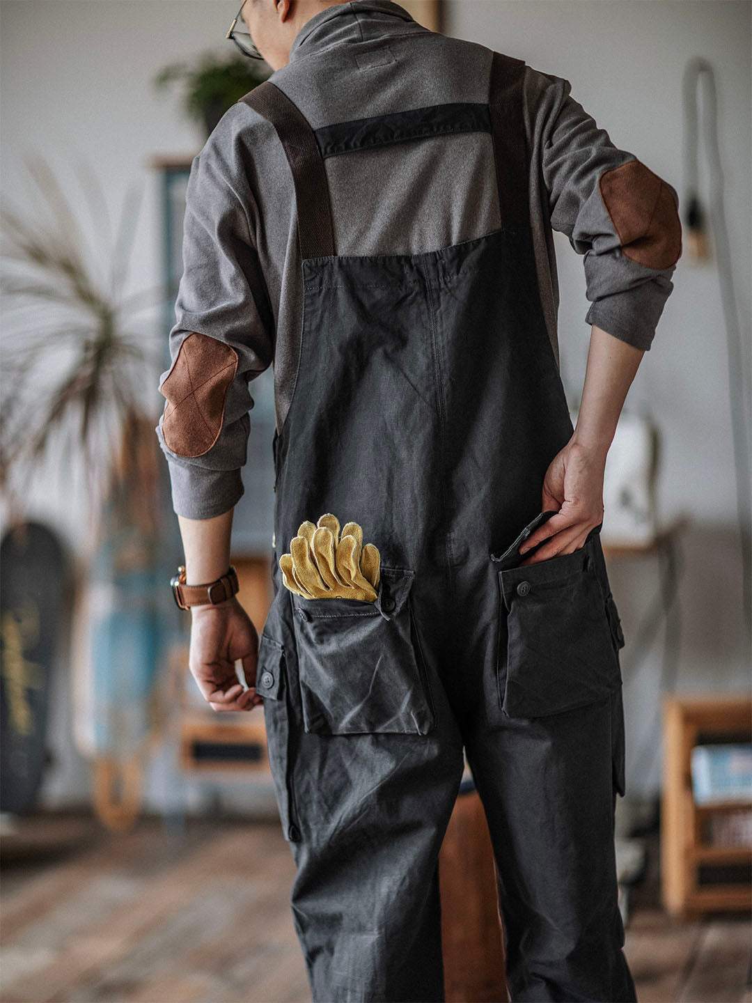 SUENTA Herren Latzhose Aus Canvas Langlebigkeit Und Funktionalität - Overall
