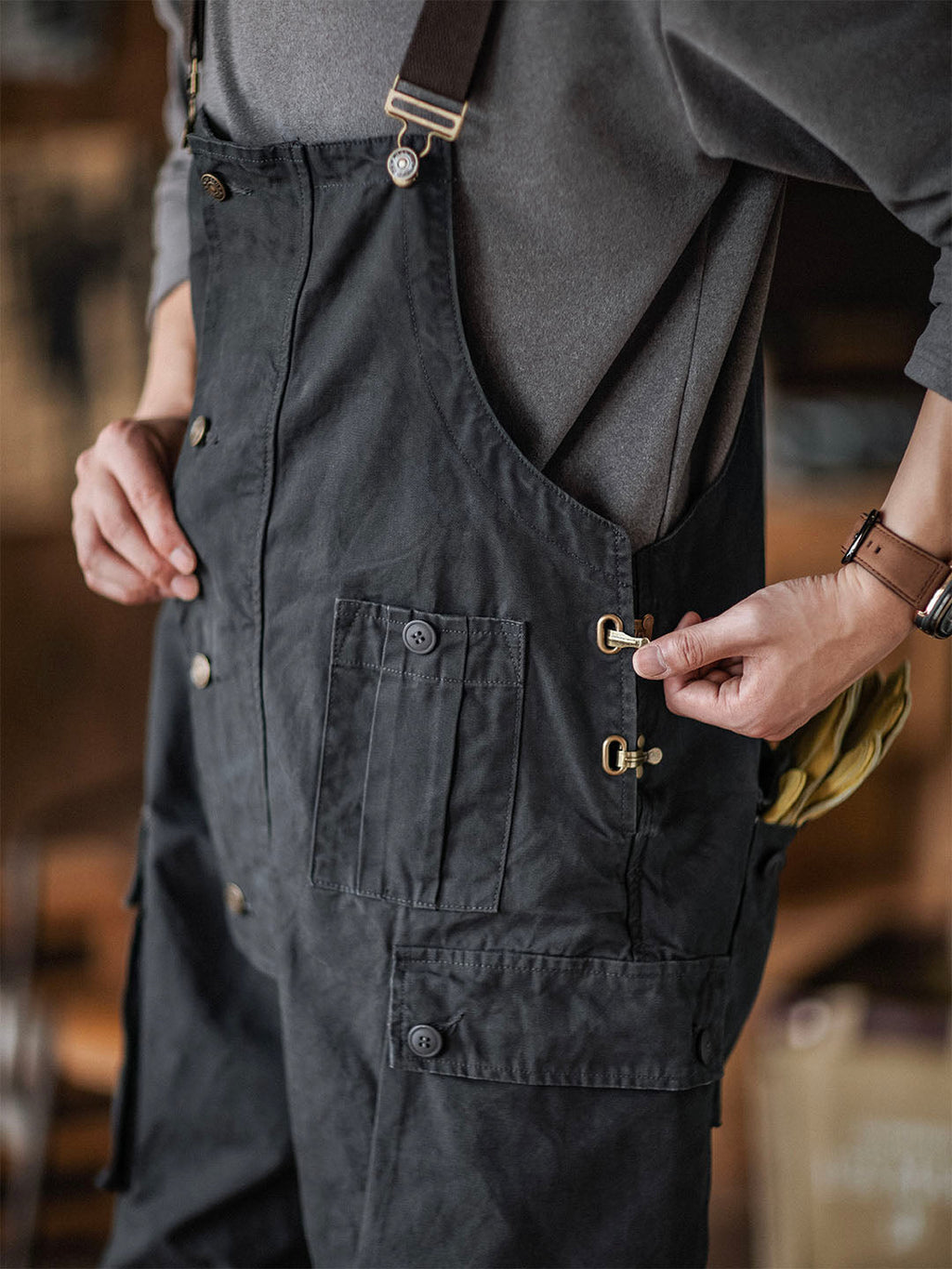 SUENTA Herren Latzhose Aus Canvas Langlebigkeit Und Funktionalität - Overall