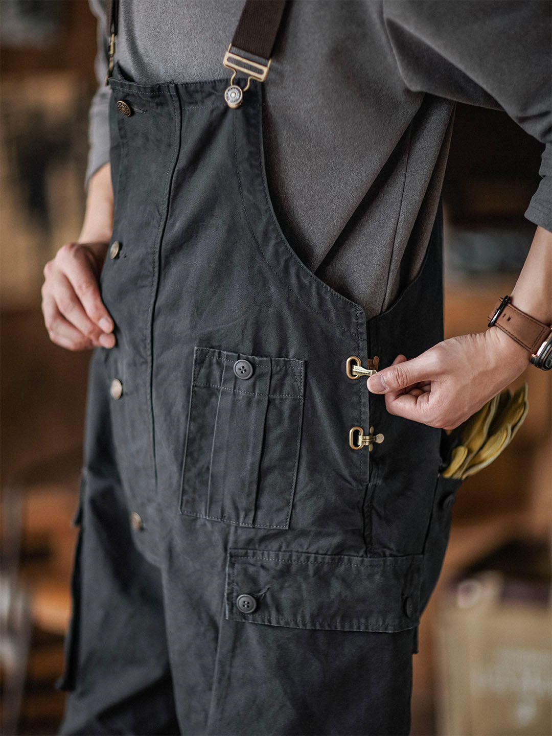 SUENTA Herren Latzhose Aus Canvas Langlebigkeit Und Funktionalität - Overall
