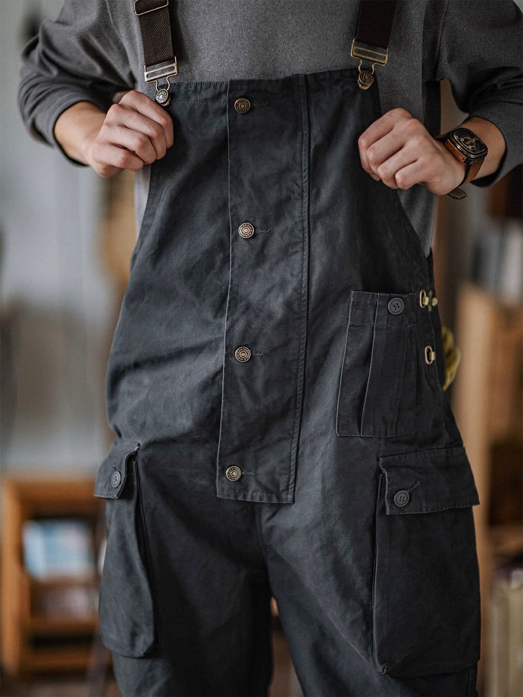 SUENTA Herren Latzhose Aus Canvas Langlebigkeit Und Funktionalität - Overall