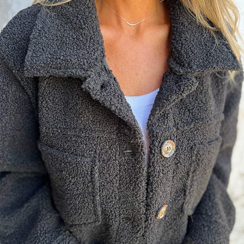 SUENTA Damen Jacke Praktisch Taschen Stoff Angenehm Warm Herbstspaziergängen