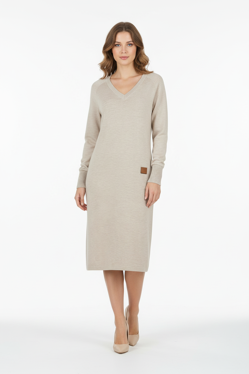 SUENTA Damen-Strickkleid – Weicher Stretch & Elegante Weiblichkeit