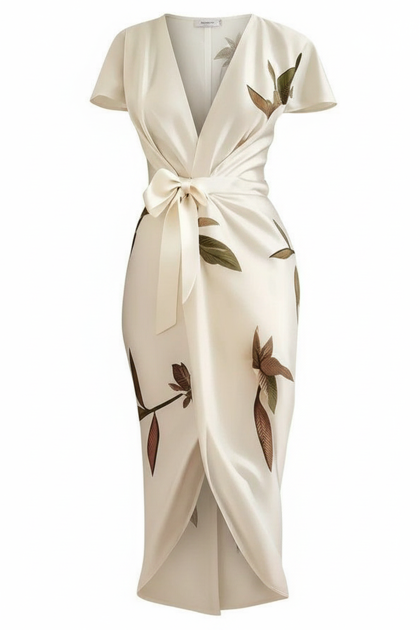 SUENTA Māya | Damen Wickelkleid – Elegantes Miley-Design, Tiefer V-Ausschnitt & Individuelle Bindung