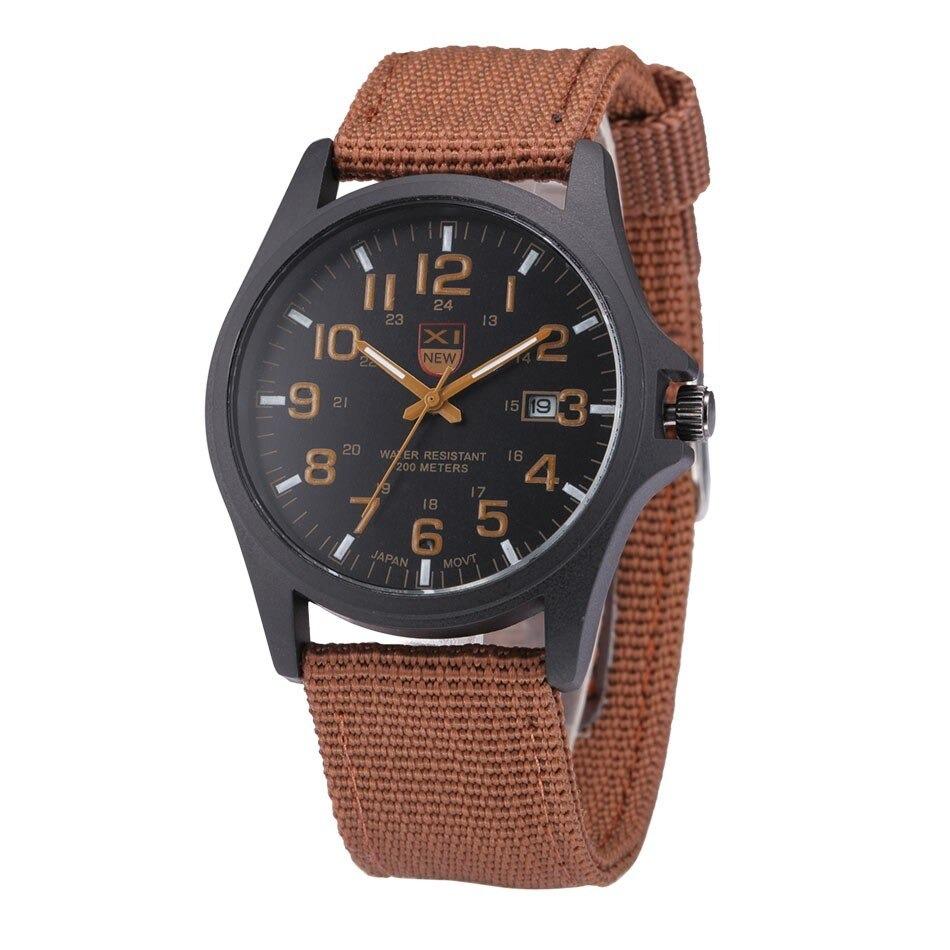SUENTA Militärstil Wasserdichte Analoge Armbanduhr Zifferblatt Braun