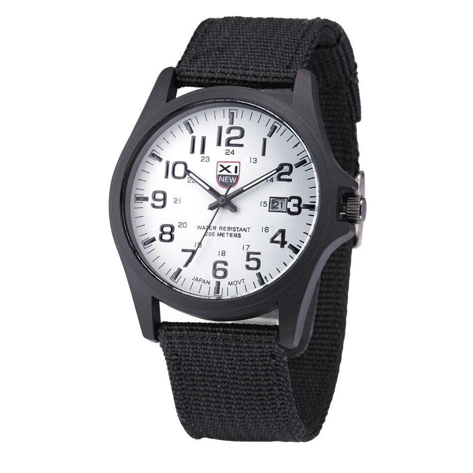 SUENTA Militärstil Wasserdichte Analoge Armbanduhr Zifferblatt Schwarz und Weiß