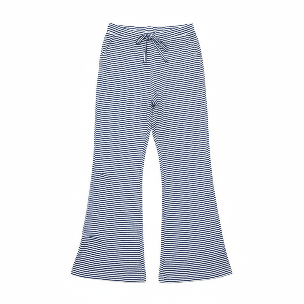 SUENTA Damen Gestreifte Loungehose Mit Stretchanteil Niedriger Bund