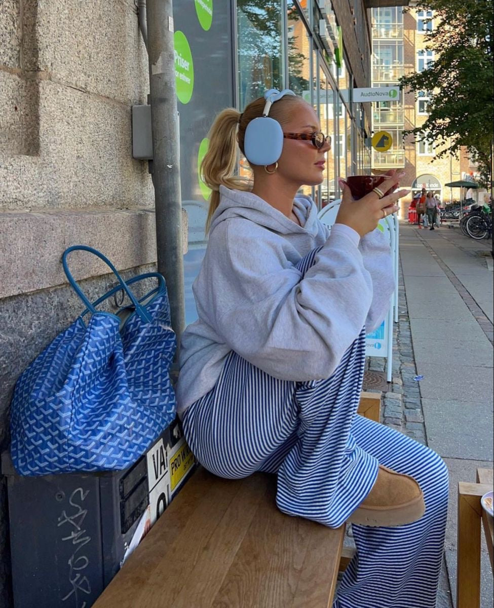 SUENTA Damen Gestreifte Loungehose Mit Stretchanteil Niedriger Bund