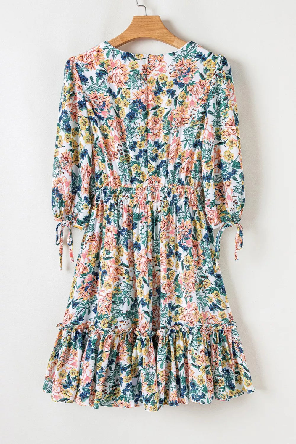 SUENTA Minikleid mit Blumenmuster und Rüschensaum