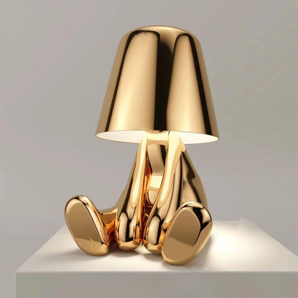 SUENTA Moderne Tischlampe Mit Einstellbarer Helligkeit Kabellos Entspannendes Gold