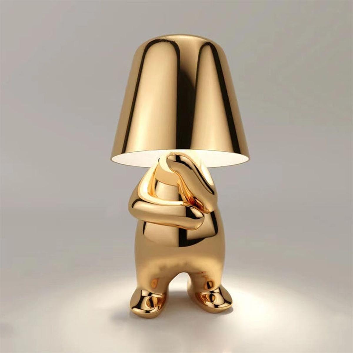 SUENTA Moderne Tischlampe Mit Einstellbarer Helligkeit Kabellos Denken in Gold