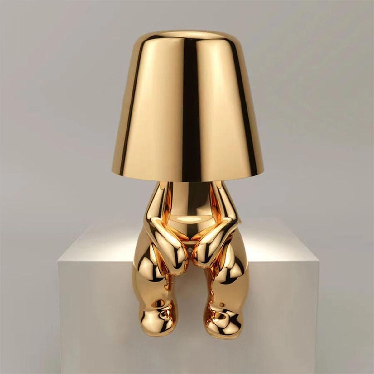 SUENTA Moderne Tischlampe Mit Einstellbarer Helligkeit Kabellos Sitzendes Gold