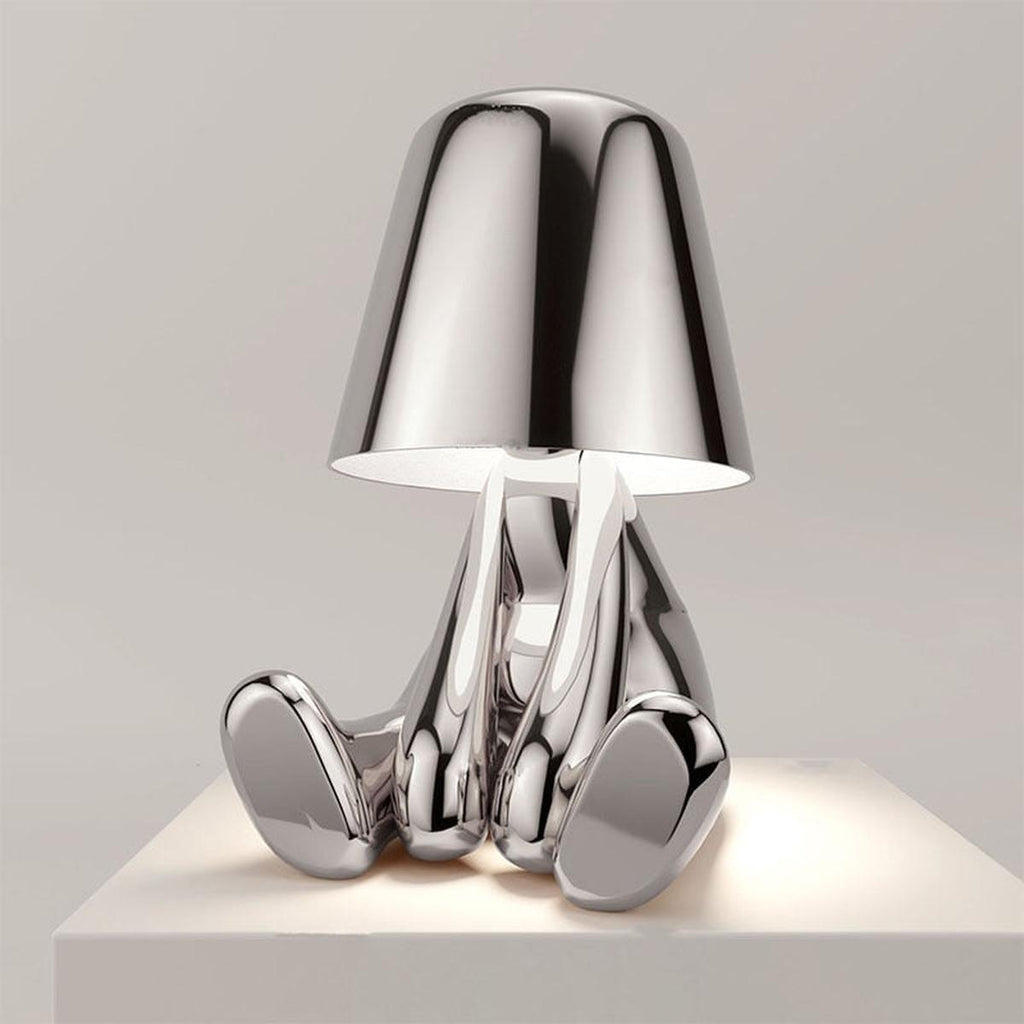 SUENTA Moderne Tischlampe Mit Einstellbarer Helligkeit Kabellos Entspannendes Silber