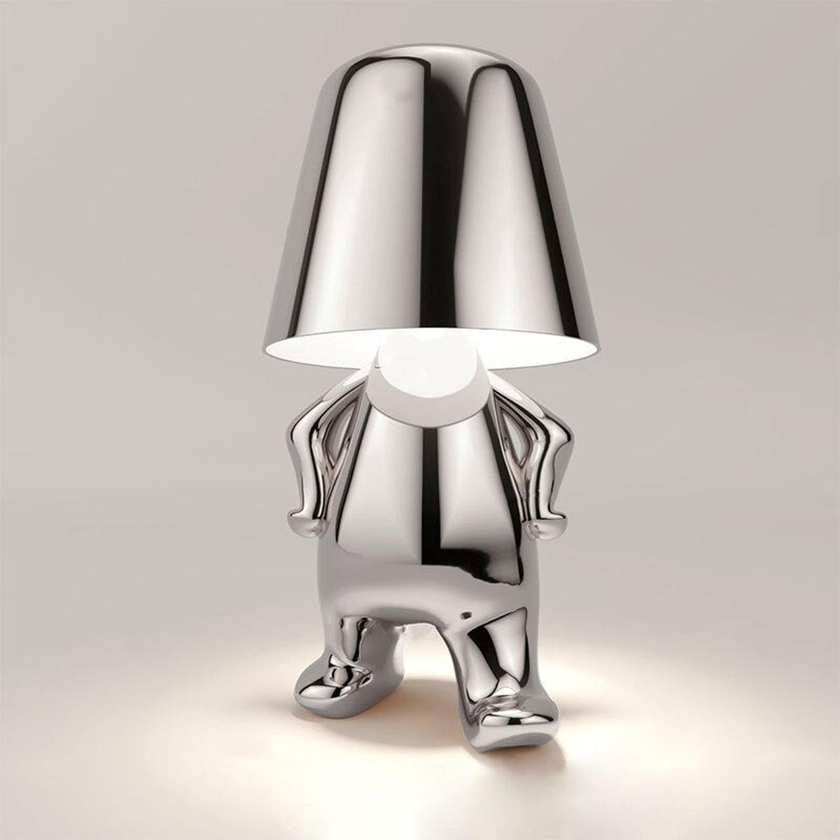 SUENTA Moderne Tischlampe Mit Einstellbarer Helligkeit Kabellos Walking Silver