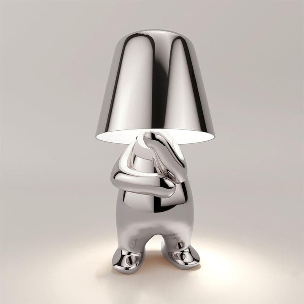 SUENTA Moderne Tischlampe Mit Einstellbarer Helligkeit Kabellos Denken in Silber