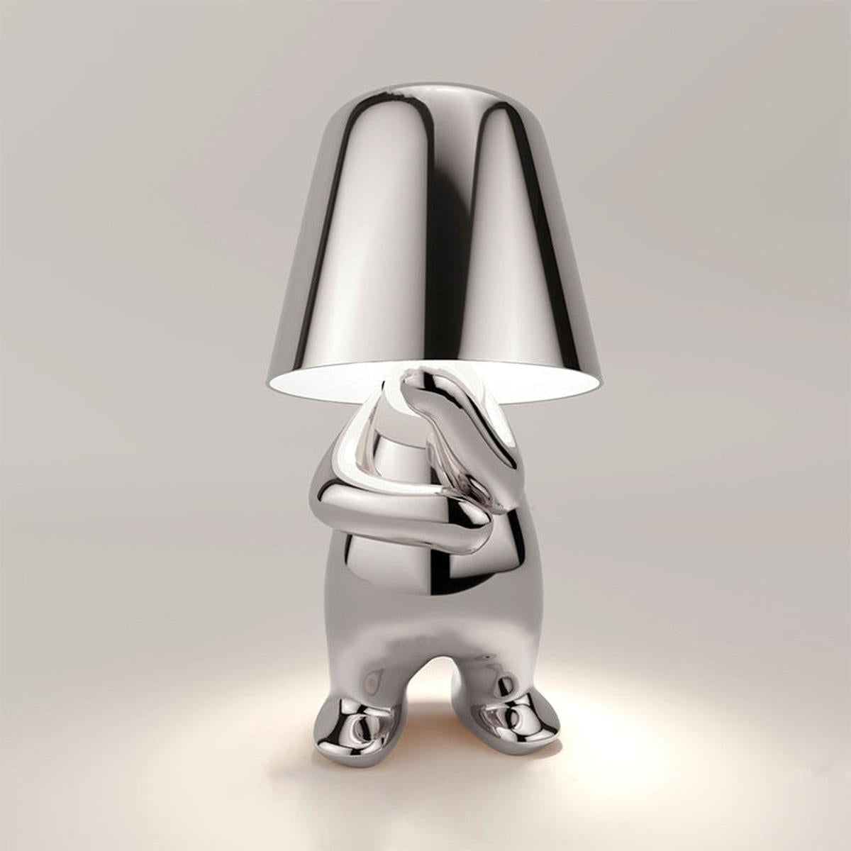 SUENTA Moderne Tischlampe Mit Einstellbarer Helligkeit Kabellos Denken in Silber