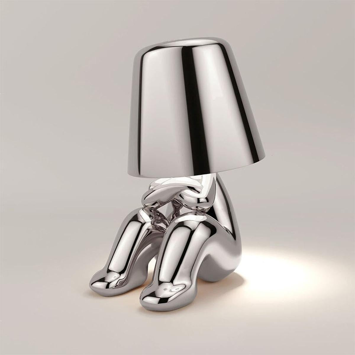 SUENTA Moderne Tischlampe Mit Einstellbarer Helligkeit Kabellos Plünderung von Silber
